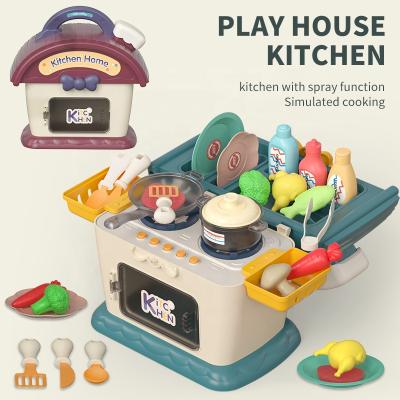 China With light/musci/spray 2021 new toys multi-functional steam jet play house kitchen house for sale