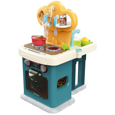 China Environmentally Friendly Transformation Double Sided Kitchen Set Children Playing House Toys for sale