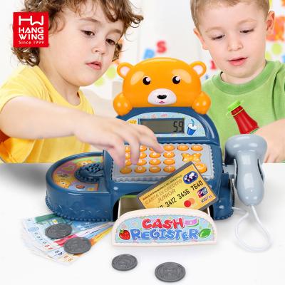 China Educational Children Pretend Play Toys Play House Toy Simulation of Supermarket Checkout Set Toy with Shopping Cart Bear Cash Register Bear Cash Register Toy for sale