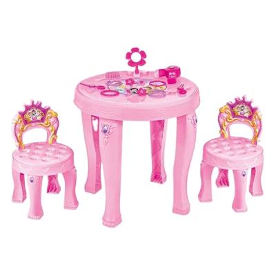 China Pretend Round Table Combo Kids Accessories Plastic Game Tableware Chair for sale