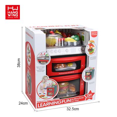 China Safety Battery Operated Kitchen Set Play House Toys Hot Selling Simulation Cooking Multifunctional Funny Game Forno Oven for sale