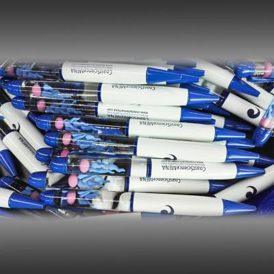 China Promotional Floating Sperm and Egg Ballpoint Pen Rotary Pen Object Rotary Lifting Floating Telescopic Pen for sale