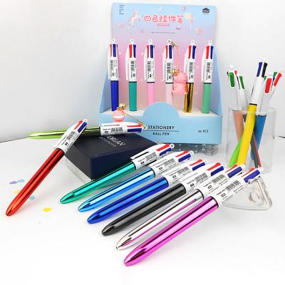 China BIC Promotional Pen Custom Ink 4color Retractable Plastic Ballpoint Pen, Medium Point Assorted Ink For School Supplies Student for sale