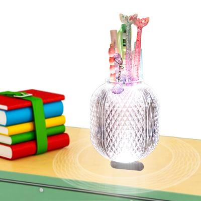 China Fashion\Comfortable Acrylic Shape\Durable Pen Holder Pencil Storage Container Diamond Pen Holder Pineapple For Home Office Supplies for sale