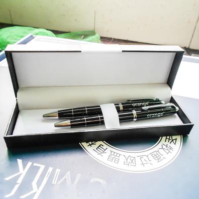 China Agriculture Metal Ballpoint Pen Mother Gel Pen Luxury Gift Set With Leather Pen Case for sale