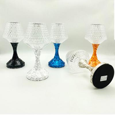 China New post-modern creative wine bottle table lamp three-color glass touch dimming interior decoration table lamp for sale