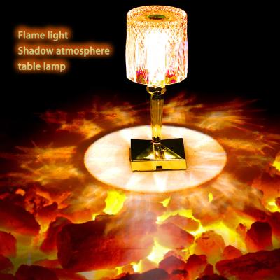 China Post Modern Crystal Light and Shade Torch Lighting for Bedroom Room, Waterproof USB LED Flames Lamp with Flame Effect Flickering Light for sale