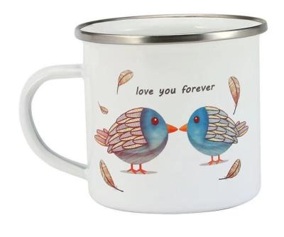 China Custom sublimation viable hot-selling blank transfer personalized Gift-printing enamel mug camping coffee mug for sale