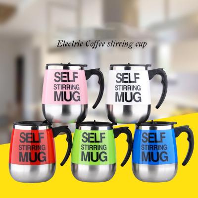 China Disposable Creative Big Belly 304 Stainless Steel Container Coffee Cup European Inner Electric Automatic Stirring Coffee Mug for sale