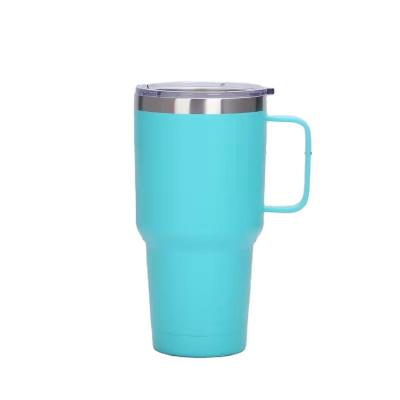 China Fast Delivery Disposable Custom Double Wall Stainless Steel 20\30oz Vacuum Insulated Coffee Mug Color Pattern Logo With Handle for sale