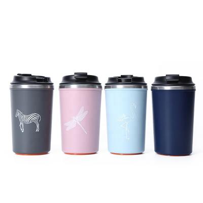 China Sustainable Custom Logo And Pattern Printing Reusable Coffee Suction Cups Stainless Steel Coffee Suction Tumbler With Lids for sale