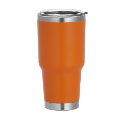 China Double Wall 30oz Tumbler Insulated Sublimation Thermos Disposable Travel Mug With Plastic Powder-Coated Mug Custom Logo for sale