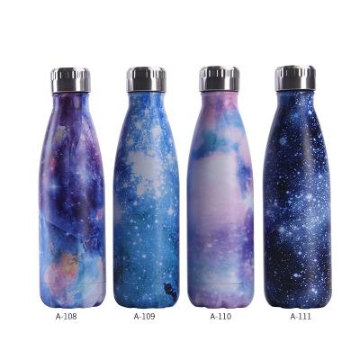 China New Viable Wholesale Creative Cola Shaped Thermal Water Bottle Dual Star Galaxy Gradient 304 Stainless Steel Wall Vacuum for sale