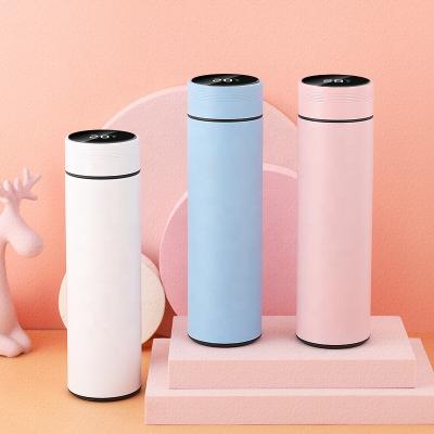 China Amazon 500ml Double Wall Stainless Steel Private Label Vacuum Stored Hot Selling Smart Water Bottle With LCD Temperature Display for sale