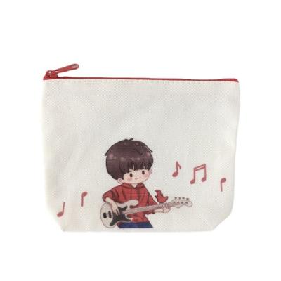 China Natural Eco-Friendly White Best Friend Recyclable Cotton Canvas Simple Custom Printing Cosmetic Bag For Wedding for sale