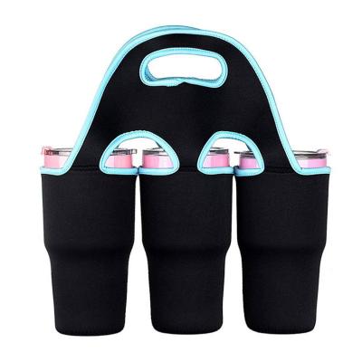 China Custom Insulated Neoprene Delivery Bag Tote Cup Carrier Holder Take Delivery Bag For Drinks And Coffee for sale