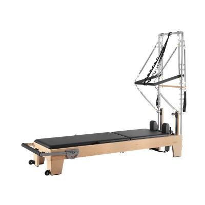 China Rehabilitation Training Fitness Exercise Hot Sale Wooden Pilates Reformer With Half Tower Equipment Pilates for sale