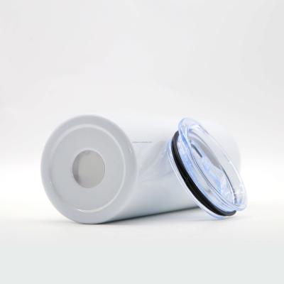 China Wholesale 20oz Stainless Steel Viable White Straight Sublimation Masks Lean Tumbler With Straw And Plastic Cover For Sublimation for sale