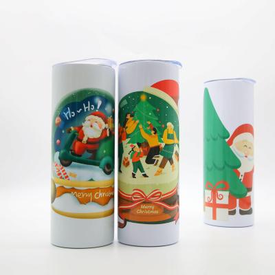 China Viable Christmas Prestock 20 oz Sublimation Stainless Steel Blank Straight Wholesale Lean Tumbler For DIY Heat Transfer for sale