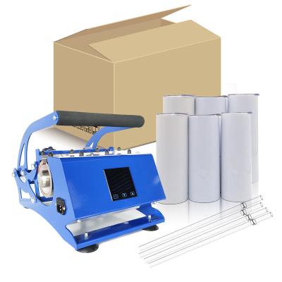 China USA One Heat Press Machine Machinery Repair Shops Free Shipping, 25 Straight Sublimation Tumblers With Plastic Straw, 25 Heat Shrink Wrap for sale