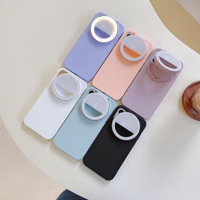 China Anti-fall LED Ring Flash Universal Selfie Light Up Cell Phone Portable Case For iPhone Xr Xs 11 12 13 pro max for sale