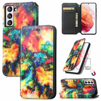 China Colorful Printing Anti-fall Flip Leather Wallet Mobile Phone Case For Samsung Galaxy S20 S21 Fe Cover for sale