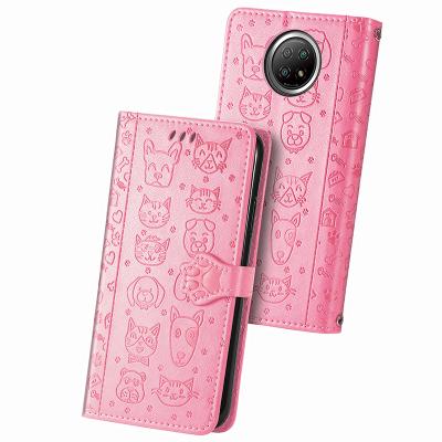 China Custom Anti-fall Dog and Cat Print Luxury Flip Leather Wallet Cell Phone Case Cover For Xiaomi Redmi Note 9 Pro 5G for sale