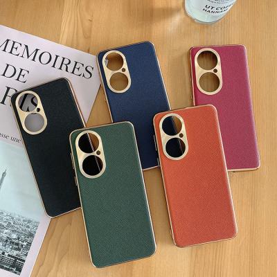 China Cheap Price Anti-fall Plating Protect Phone Back Cover For Huawei Mate 30 40 P40 P50 nova 8 Pro+ Leather Case for sale