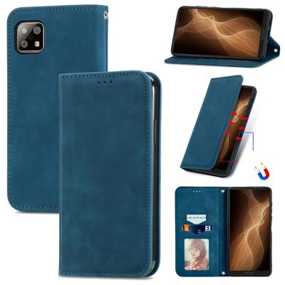 China Luxury Anti-fall Design Flip Leather Wallet Phone Card Holder Case For Sharp Aquos Feel 6 Zero for sale