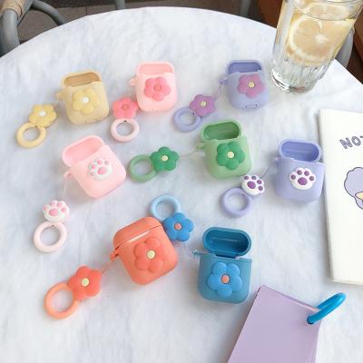 China For airpods ready to ship Feel High Quality Silicone Skin Shockproof Housing Case for AirPods 1 2 Cover with Ring Lanyard for sale