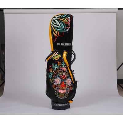 China Hot Selling Promotional PU Golf Bag Emboridery Golf Bag With Flower Pattern for sale