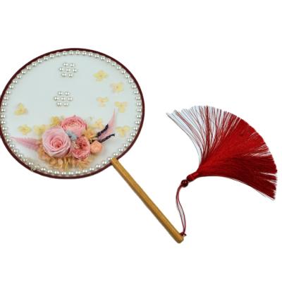 China Preserved flowers and plants wholesale high quality factory porcelain ornaments preserved dry flowers round fan rose for creative unique gift for sale