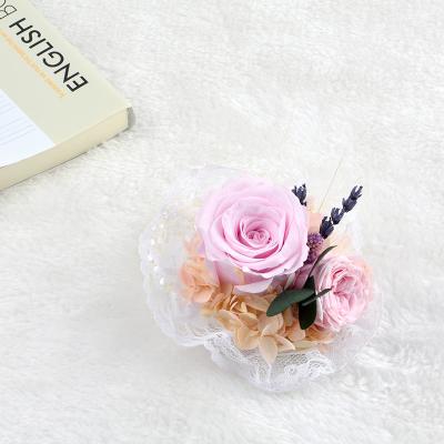 China Fashional wholesale preserved flower garland hanging dried preserved flower rose ornaments garland for wedding decoration for sale