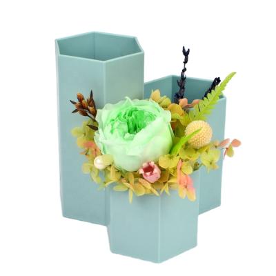 China Best Selling Preserved Flowers and Plants Wholesale Creative Desktop Storage Brush Pot Pen Holder Preserved Flower Rose For Festival Gift for sale