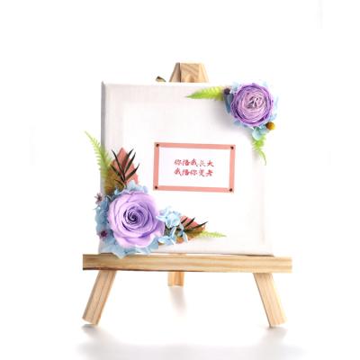 China Hot Selling Good Quality Eternal Life To Expend Scaffolding Drawing Board With Real Preserved Rose Flowers 18.3*23 for sale