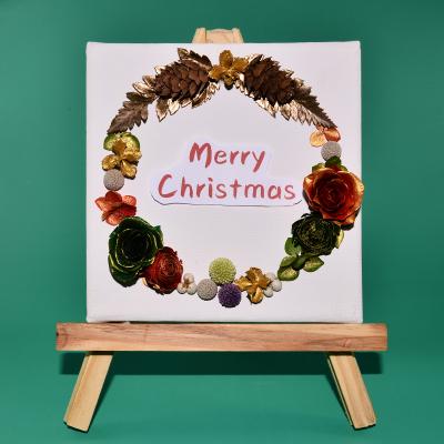 China Indoor Wholesale Eternal Flower Christmas Decoration Drawing Board Small Desktop Decorations Gifts Preserved Flowers for sale