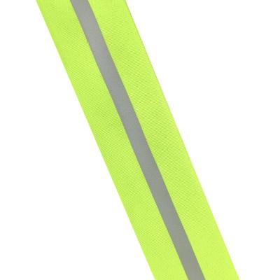 China Untearable Wholesale Material 100% Polyester 5cm Width Fabric Tape Webbing Reflective Strap Hi Viz For Clothing for sale