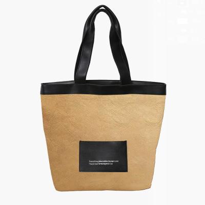 China Wholesale Washed Waterproof Custom Dupont Folding Paper Bag Shopping Bag Bucket Messenger Bag for sale