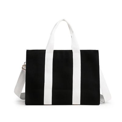 China Folding Custom Logo Zipper Wholesale Eco-Friendly Lady Canvas Tote Bag With Pocket And for sale