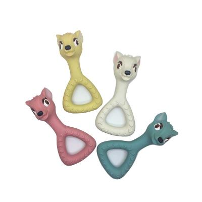 China Toy Amazon Hot Sale Soft Baby Chewing Teether Bambi Design Natural Rubber Teething Toy Gift Set for sale