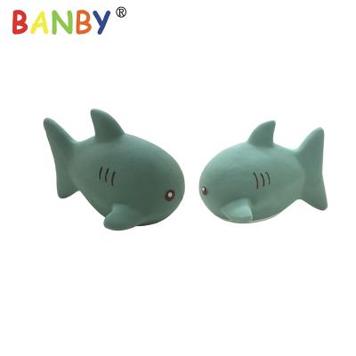 China Eco-Friendly 100% Natural Airplane Teether Have Latex Shark Bath Toy Massaging Teething Toy For Babies for sale