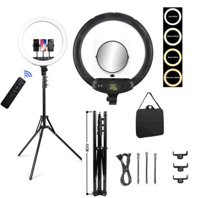 China Red Live With Stand Remote Control RGB 18 Inch 60 W Dimmable Selfie Fill Net Adajustable Led Ring Light Kit for sale