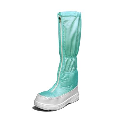 China Anti-Static Anti-Slip Anti-Static Dust Proof Safety Shoes Electronic Food Factory Used ESD Grid 5mm Green Cloth Canvas Upper Sole Boots for sale