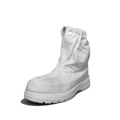 China PU ESD Cleanroom White Leather Unique Antistatic Dust Protected Shoes Shoes Anti Static PVC Half Boot Safety Work Boots for sale