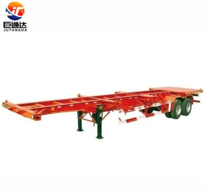 China 20 Ton Skeleton Truck Trailer JT Brand 2Axle Semi Trailer Semi Trailer Flat Bed Transport Trailer for sale