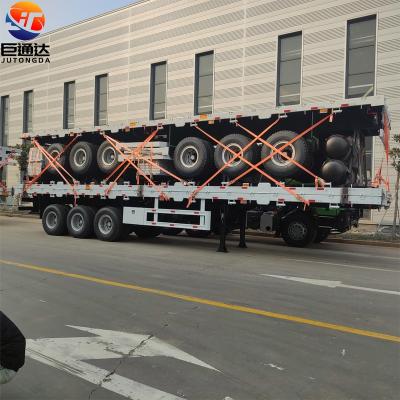 China Truck Trailer JT Brand 2/3/4 Axles 40ft Flat Bed Semi Trailer For Container Transport For African for sale