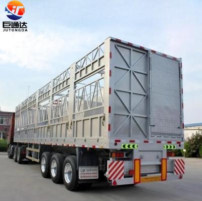 China JTbrand 3 truck trailer 4 axles animal barrier sheep cargo livestock transport trailer animal transport truck cattle trailer for sale