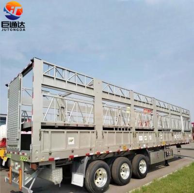 China JT Brand Side Wall Animal Transport Cattle Truck Trailer JT Fence Semi Trailer Cattle Carrier Truck Trailer 3 Axles Barrier Cargo Trailer for sale