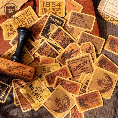 China Retro Gift Box Stickers 45pcs/pack Vintage Label Collection Stickers Crafts Writing Account Decorative Scrapbooking, DIY Stickers Handmade Album for sale