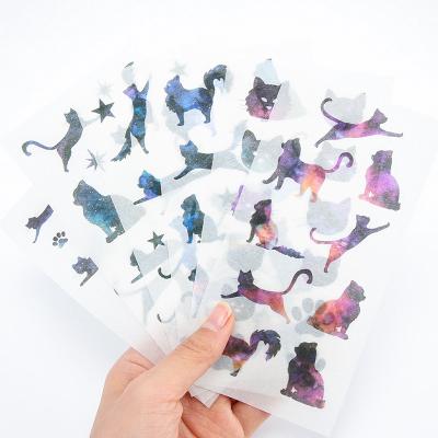 China Decorative Japanese Customized Cat Color Sticker Sheet Paper Security Sticker Lovely for sale